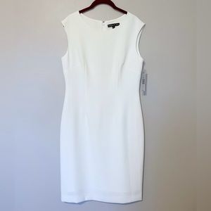 Preston & York Sleeveless Ivory Sheath Dress Sz 8